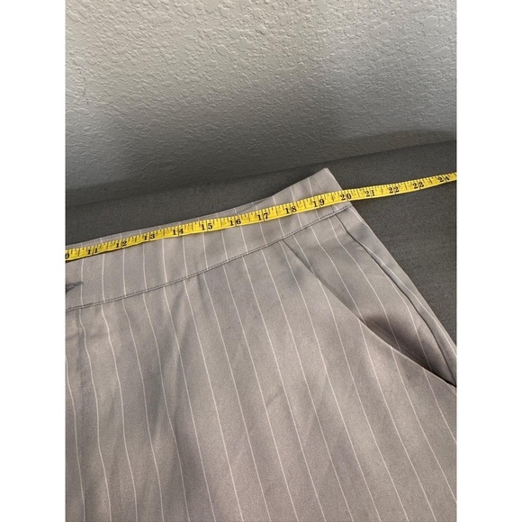 Gray Pinstripe Wide Leg  Pants 20W, High Rise, Classic Office Career Trousers - Picture 6 of 9